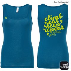 Kletter Top "Climb eat sleep" - Damen - Deep Teal