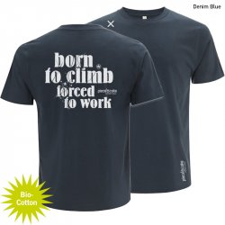 Climbing shirt "Born to Climb" - Men - Denim Blue