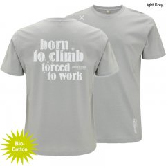 Kletter Shirt "Born to Climb" - Herren - Light Grey