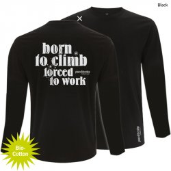 Climbing shirt "Born to Climb", long - Men - Black
