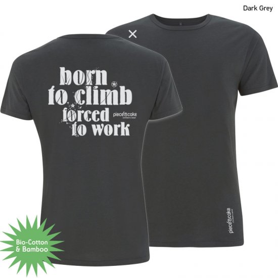 Kletter Shirt "Born to Climb" - Herren - Dark Grey - zum Schließen ins Bild klicken