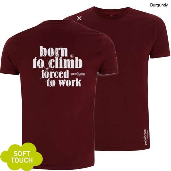 Kletter Shirt "Born to Climb" - Herren - Burgundy - zum Schließen ins Bild klicken