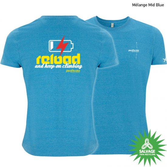 Kletter Shirt "Reload" - Herren - Melange Mid Blue - zum Schließen ins Bild klicken