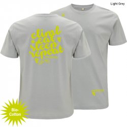 Climbing shirt "Climb eat sleep" - Men - Light Grey