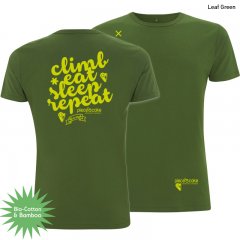 Climbing shirt "Climb eat sleep" - Men - Leaf Green