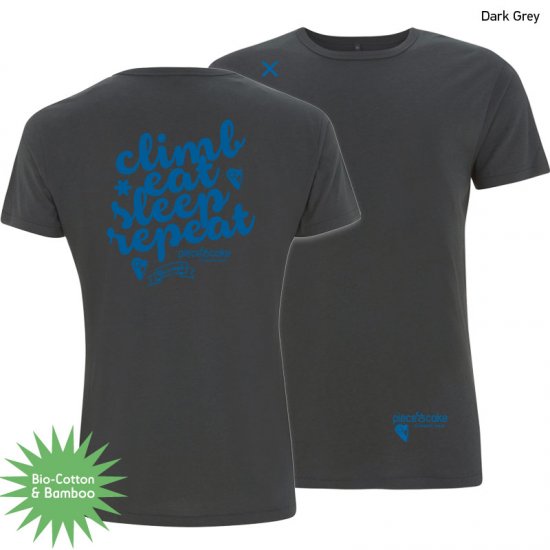 Kletter Shirt "Climb eat sleep" - Herren - Dark Grey - zum Schließen ins Bild klicken
