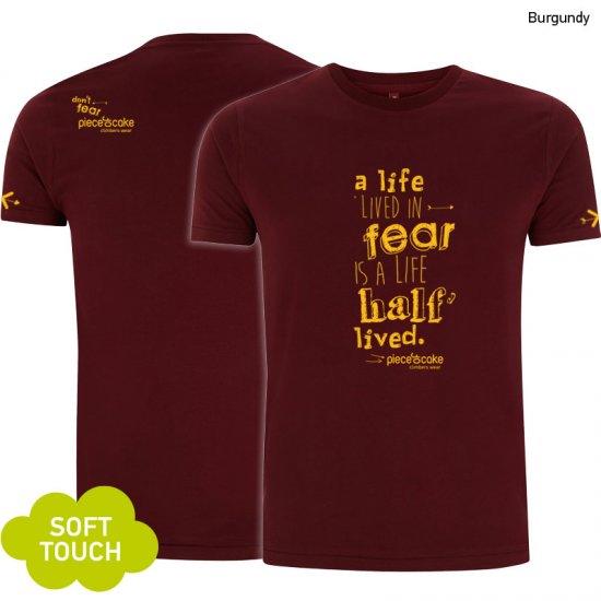 Kletter Shirt "No fear" - Herren - Burgundy - zum Schließen ins Bild klicken