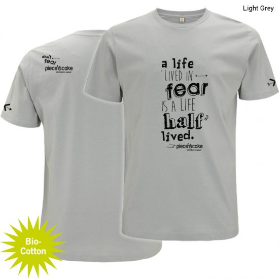 Kletter Shirt "No fear" - Herren - Light Grey - zum Schließen ins Bild klicken