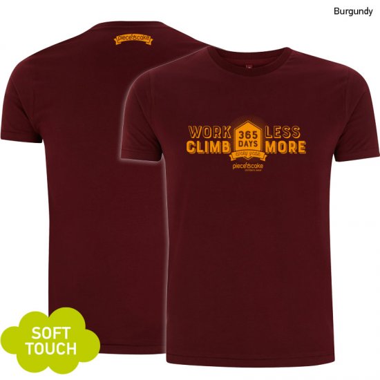 Climbing shirt "Climb more" - Men - Burgundy - Click Image to Close