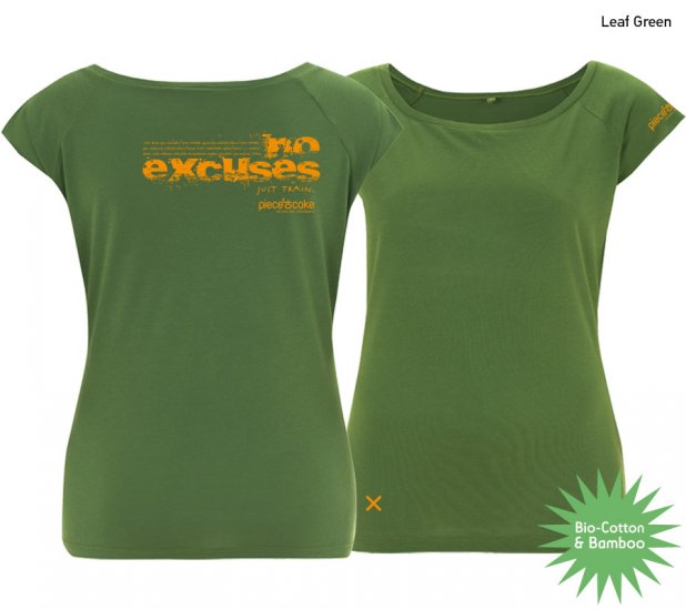 Kletter Shirt "No excuses" - Damen - Leaf Green - zum Schließen ins Bild klicken