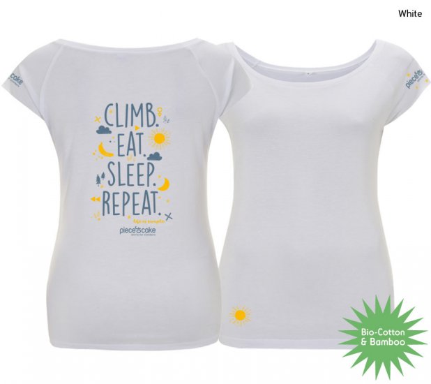 Kletter Shirt "Climb eat sleep" - Damen - White - zum Schließen ins Bild klicken