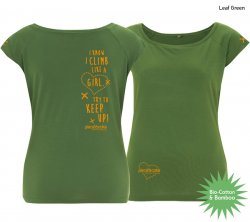 Climbing shirt "Climb like a girl" - Women - Leaf Green