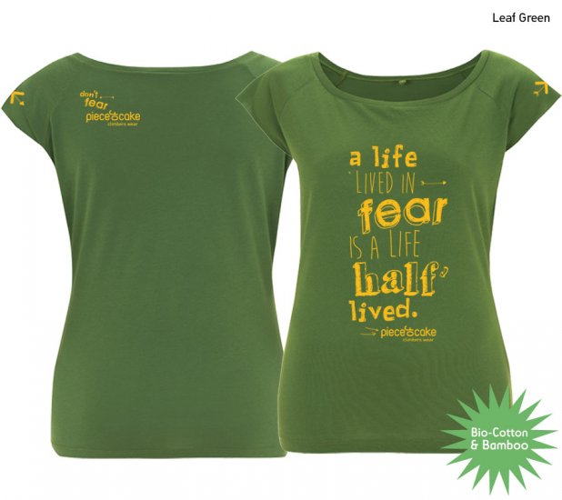Climbing shirt "No fear" - Women - Leaf Green - Click Image to Close